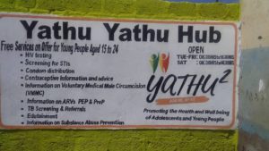 Yathu Yathu Hub signage outside a hub