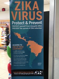 Zika poster in the Atlanta airport